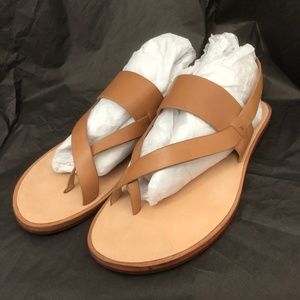 Matt Bernson Tan Strappy Flat Leather Sandals